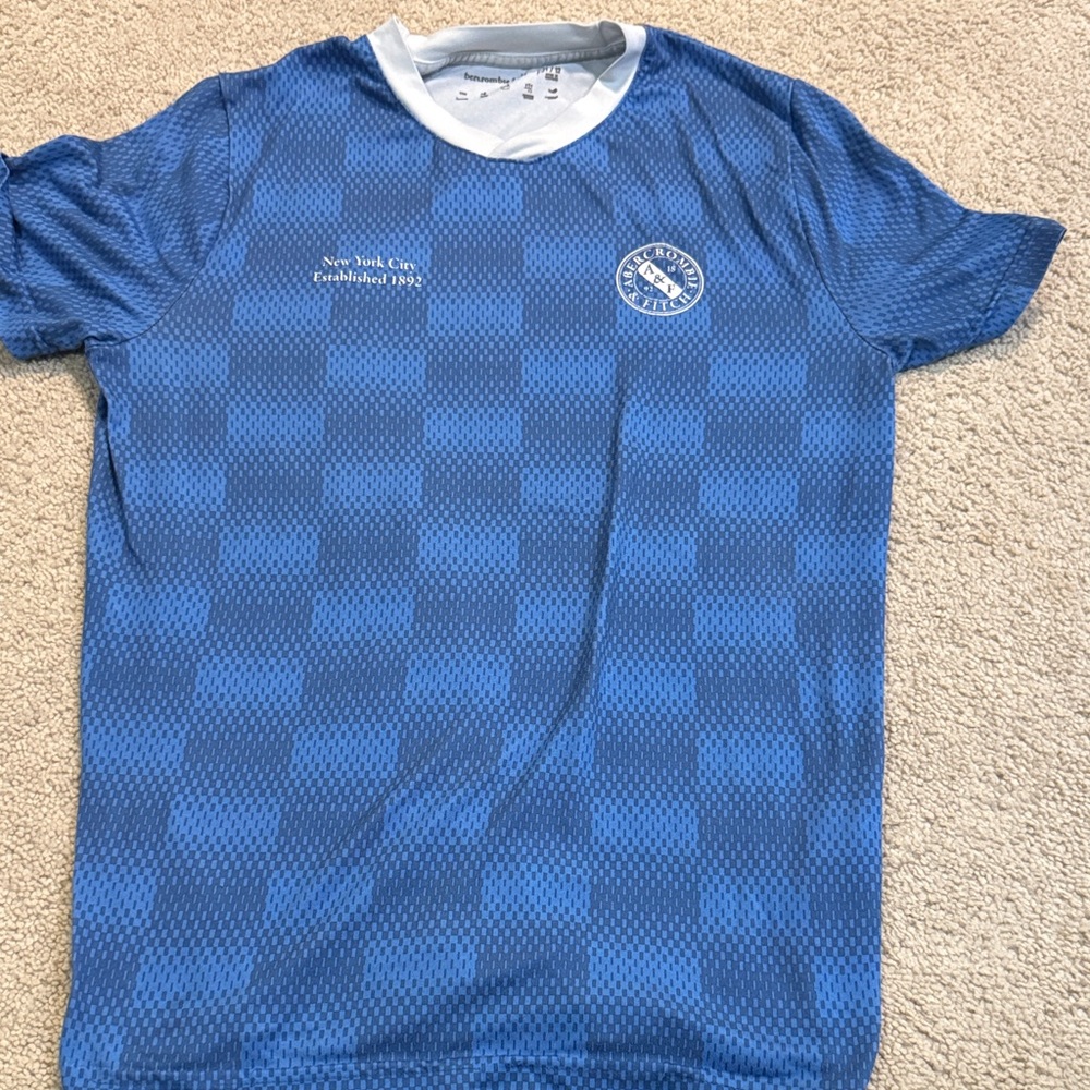 Abercrombie Kids Blue Patterned Tee size 11/12